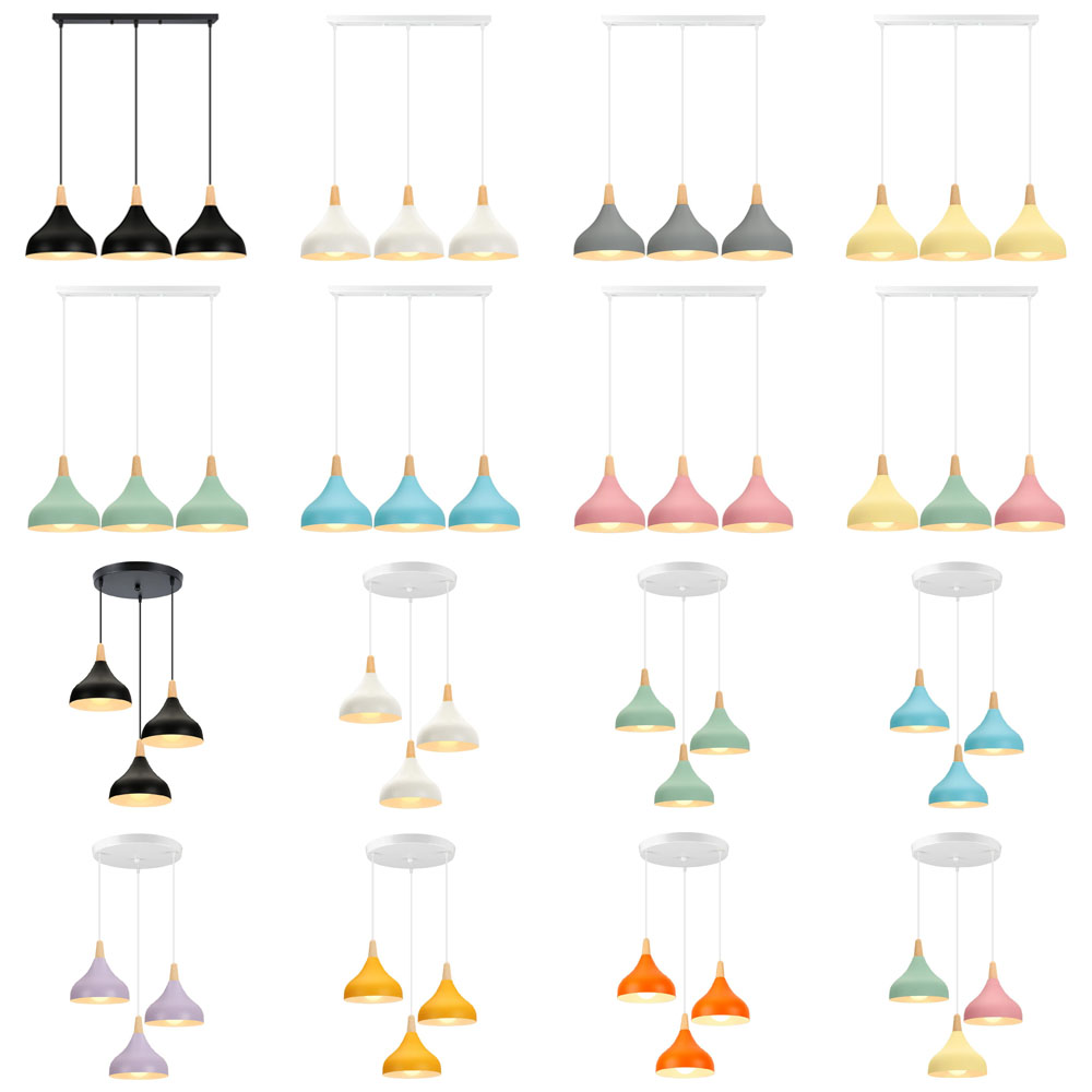 Kitchen Appliances In White - Nordique bois pendentif LED lumières plafond