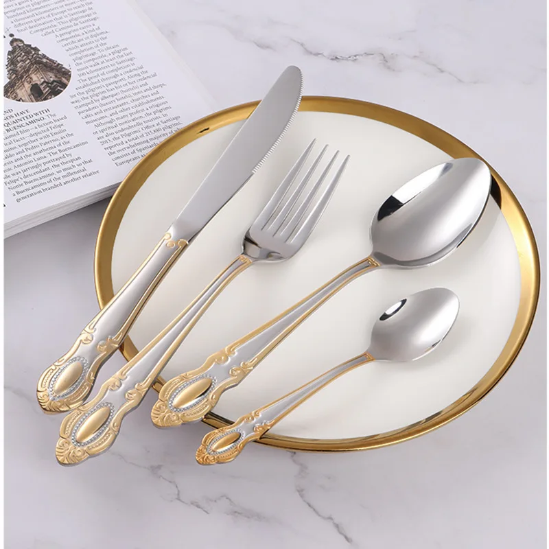 Kitchen Appliances Luxury - Ensemble de couverts dorés, ensemble de