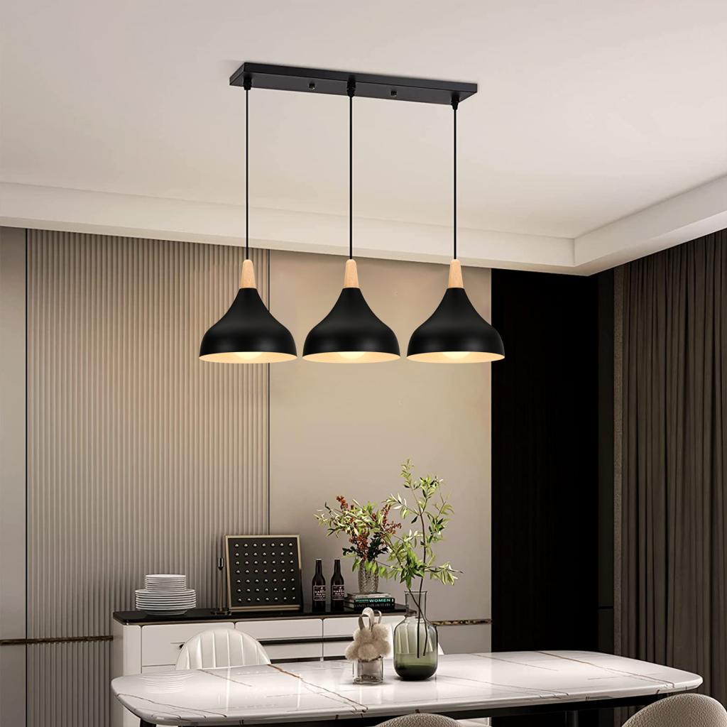 Nordique bois pendentif LED lu - Kitchen Appliances In White avis et prix
