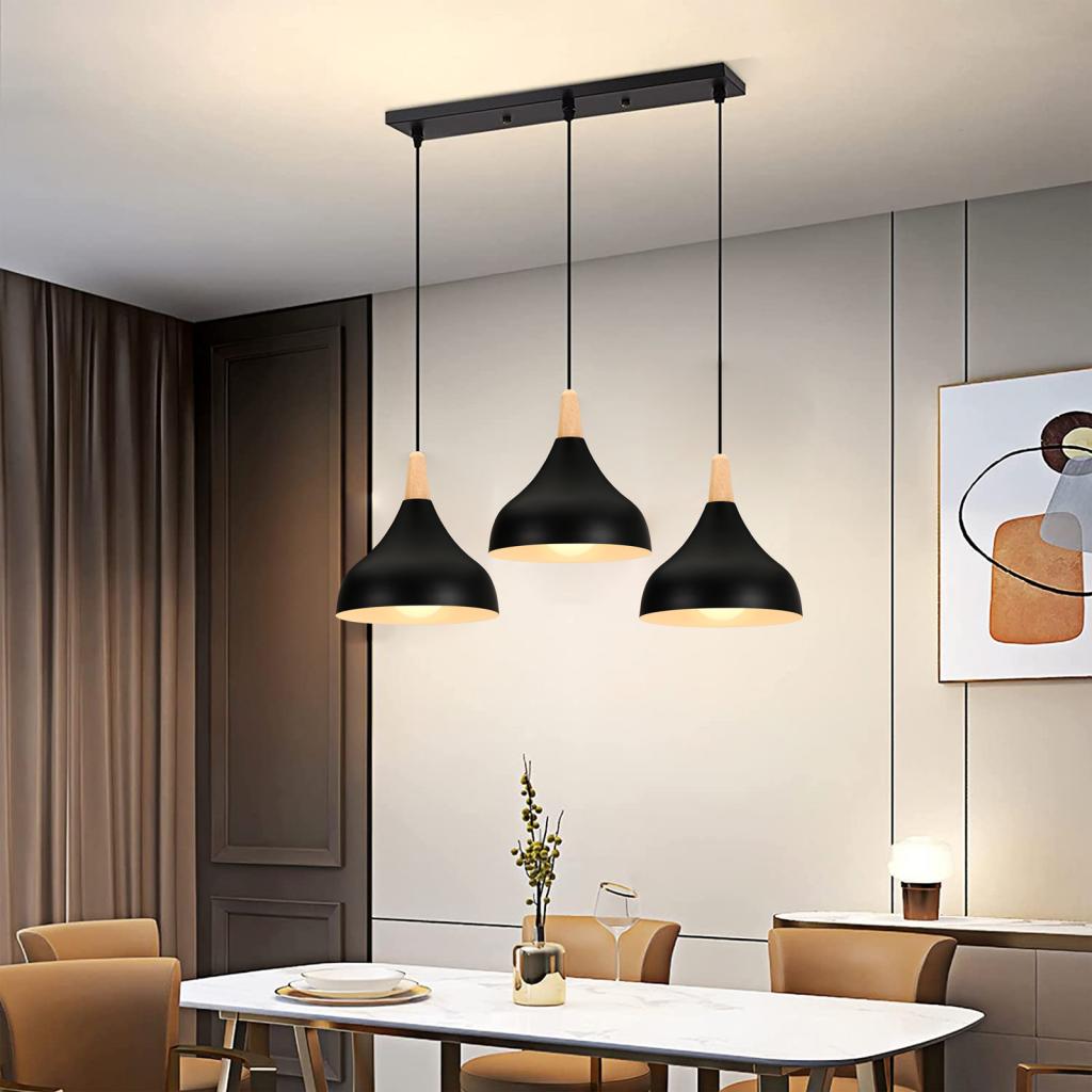 Nordique bois pendentif LED lu - Kitchen Appliances In White avis et prix