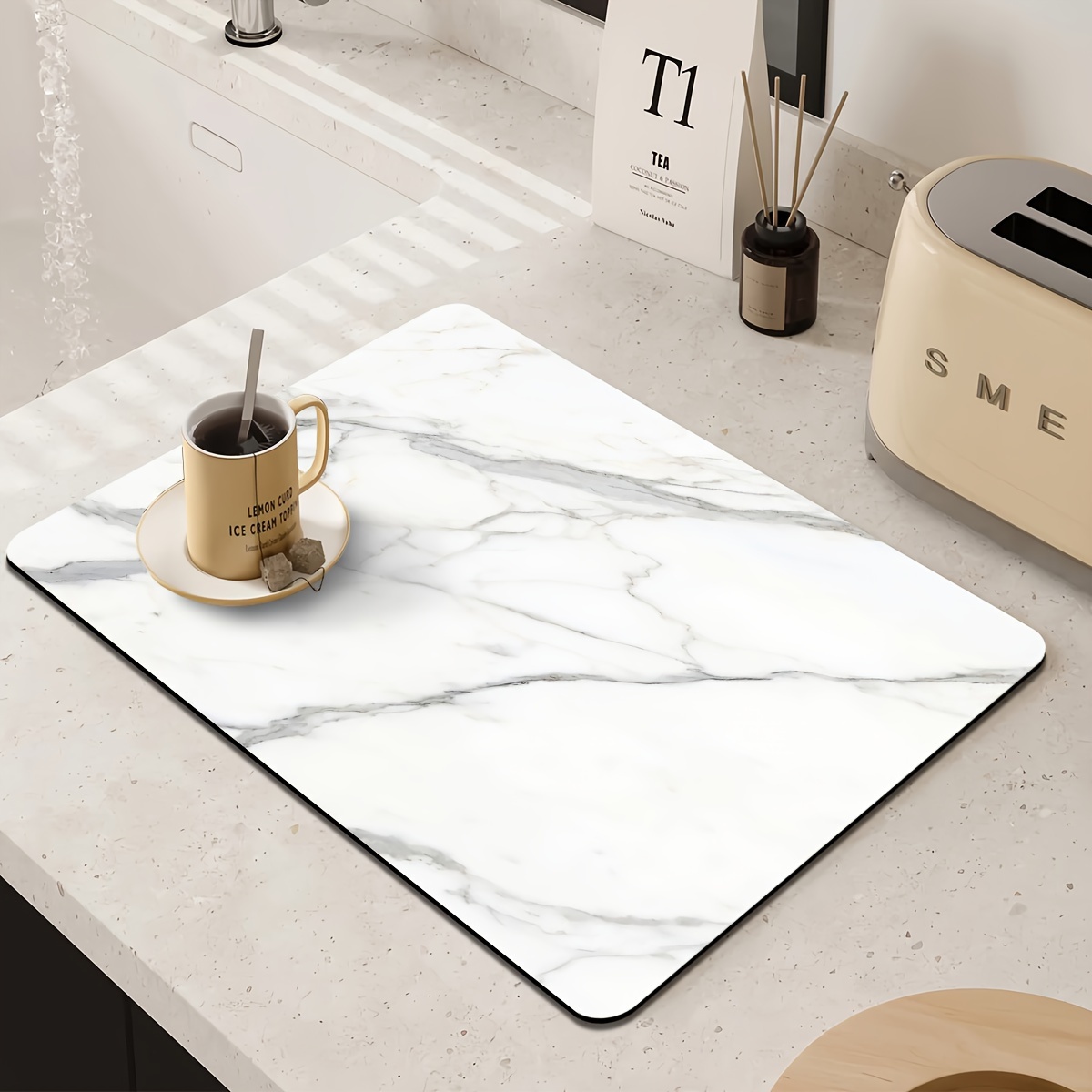 Tapis absorbant à imprimé marb - Kitchen Appliances Luxury avis et prix