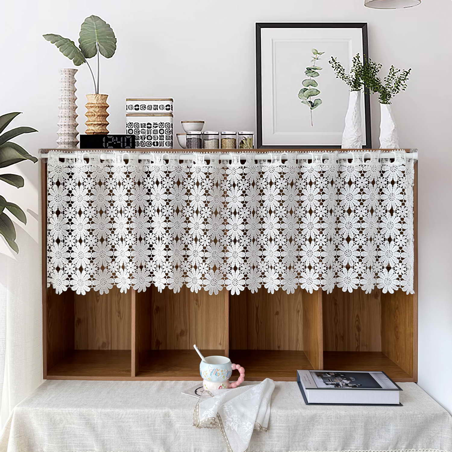 Rideau en dentelle florale rom - Kitchen Appliances In White avis et prix
